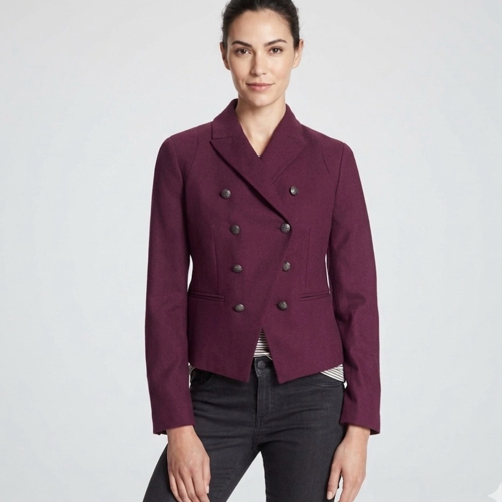 Banana Republic Double-Breasted Plum Blazer wool women’s size O